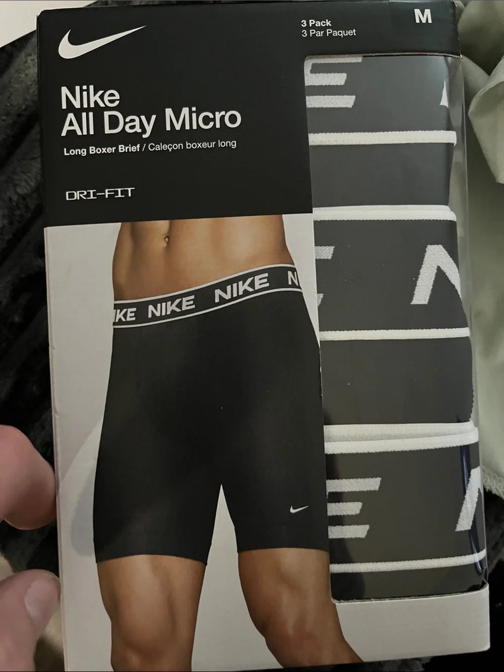 Nike All Day Micro Long Boxer Briefs - Black 3 pack